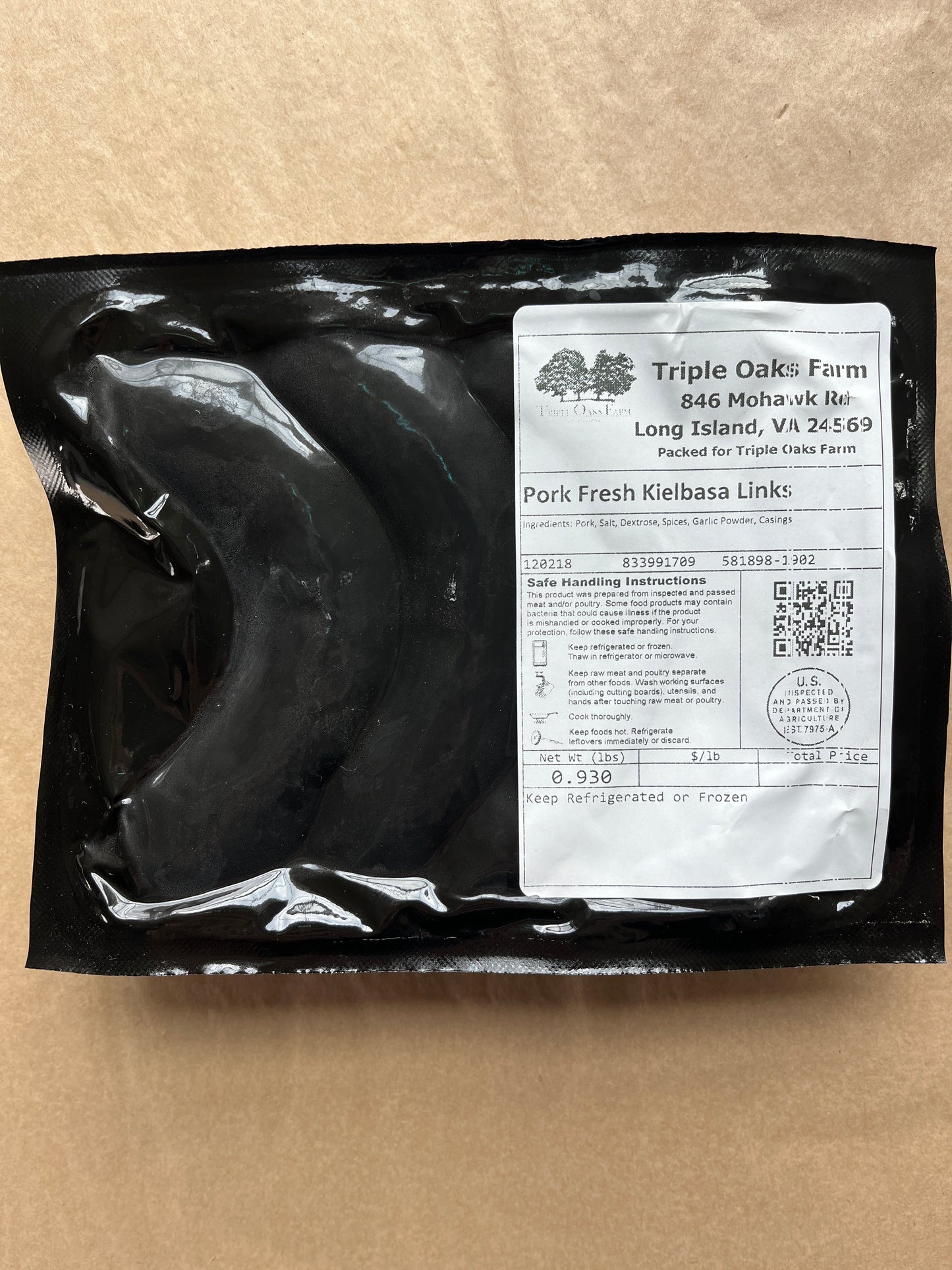 Triple Oaks Kielbasa