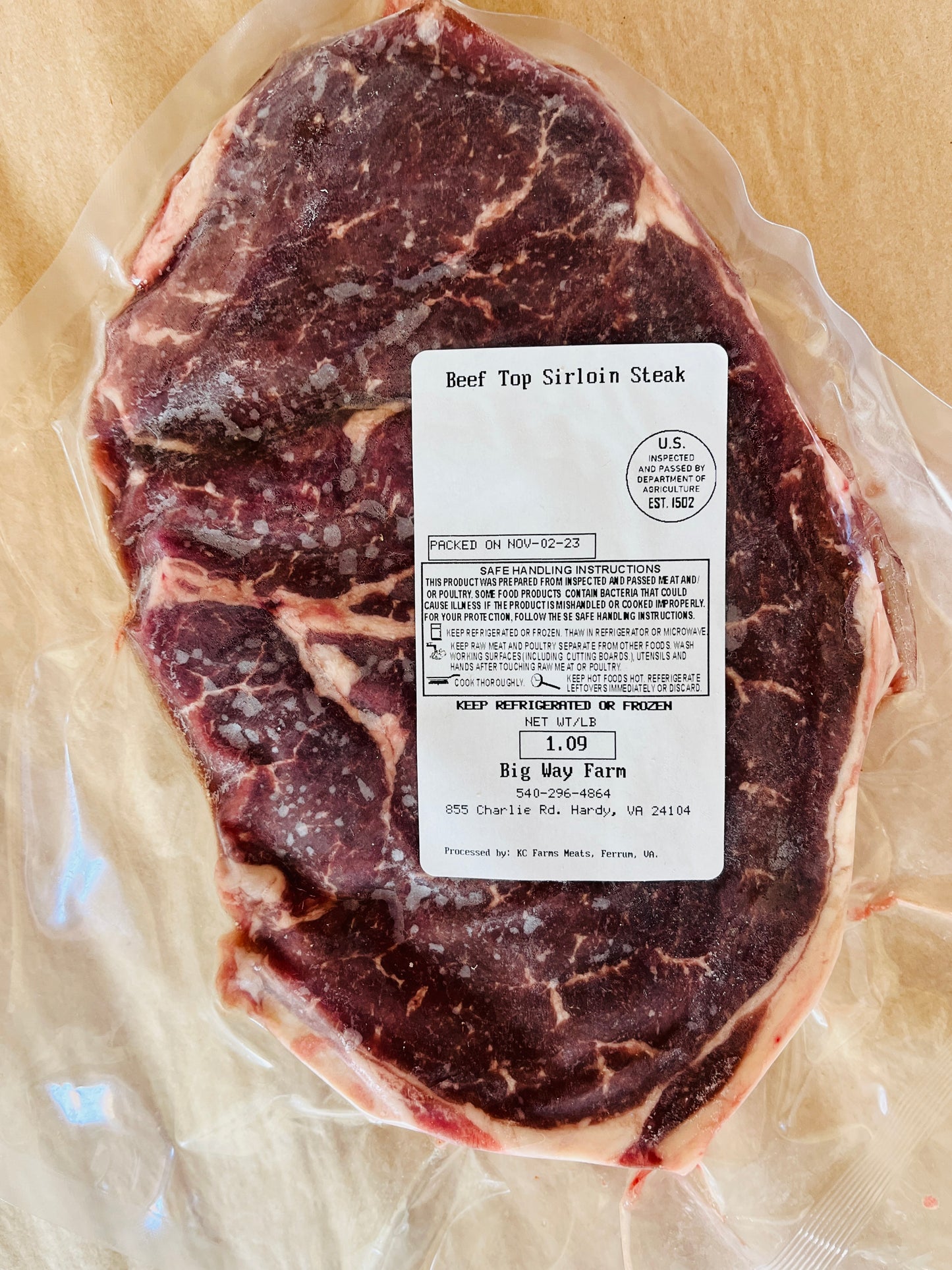 Big Way Top Sirloin Steak
